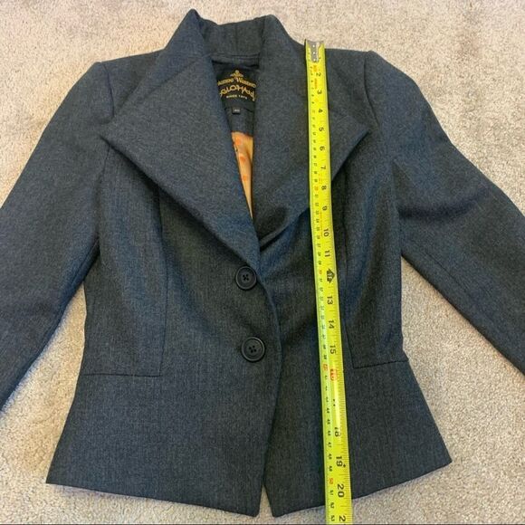 Vivian Westwood Anglomania dark gray wool designer blazer size 40 - Picture 10 of 14
